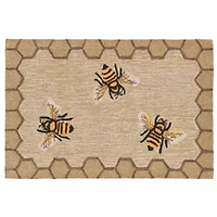 Liora Manne Frontporch Honeycomb Bee Indoor/Outdoor Rug