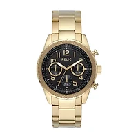 Relic By Fossil Mens Multi-Function Gold Tone Stainless Steel Bracelet Watch Zr15957