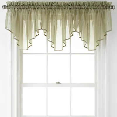 Home Expressions Lisette Rod-Pocket Sheer Ascot Valance