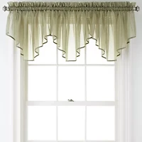 Home Expressions Lisette Rod-Pocket Sheer Ascot Valance