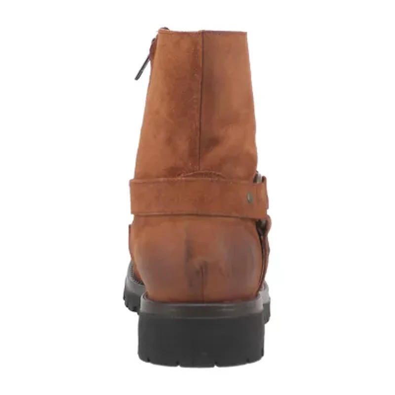 Dingo Mens Road Trip Leather Boot Block Heel Motorcycle Boots