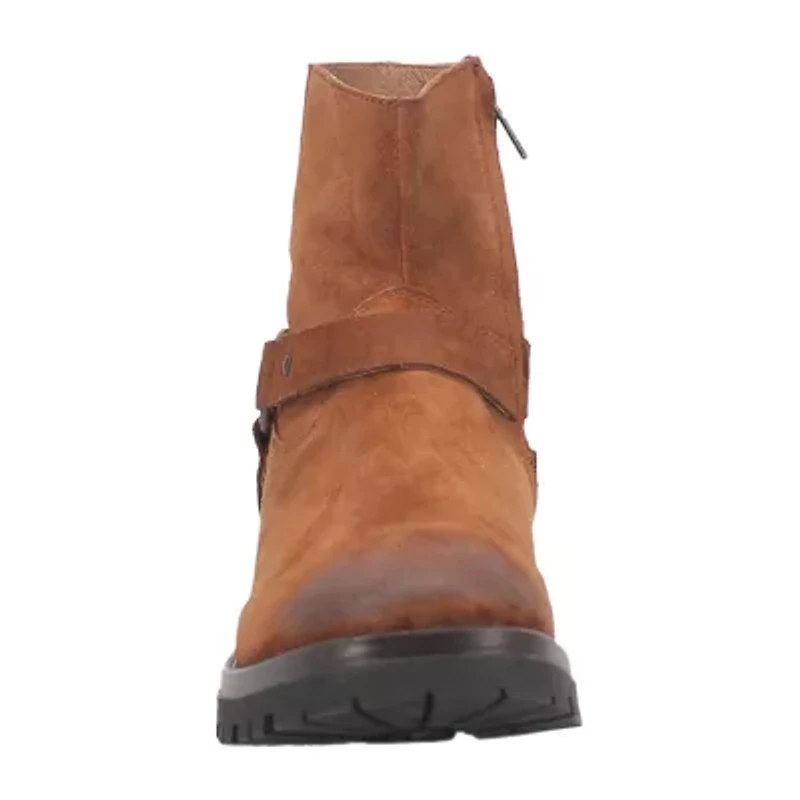 Dingo Mens Road Trip Leather Boot Block Heel Motorcycle Boots