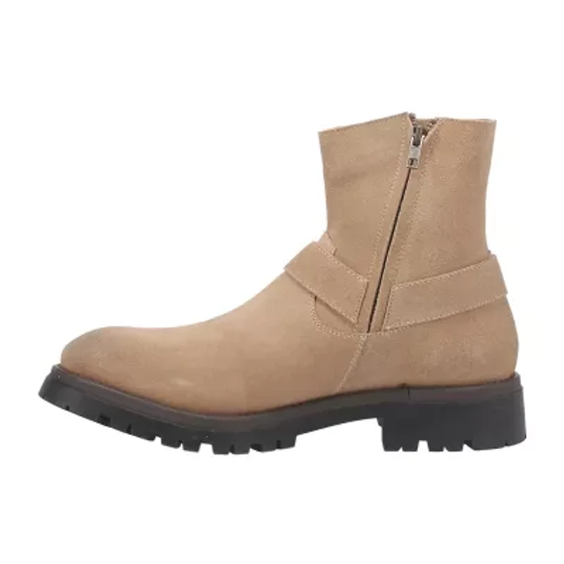 Dingo Mens Road Trip Leather Boot Block Heel Motorcycle Boots