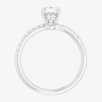 (G-H /  Si1-Si2) Womens 1 CT. T.W. Lab Grown White Diamond 10K Gold Side Stone Engagement Ring