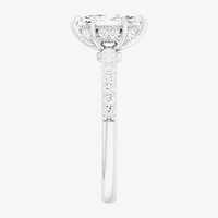 (G-H /  Si1-Si2) Womens 1 CT. T.W. Lab Grown White Diamond 10K Gold Marquise Side Stone Engagement Ring