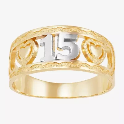 Womens 14K Gold Heart Band