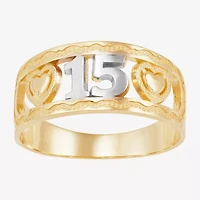 Womens 14K Gold Heart Band