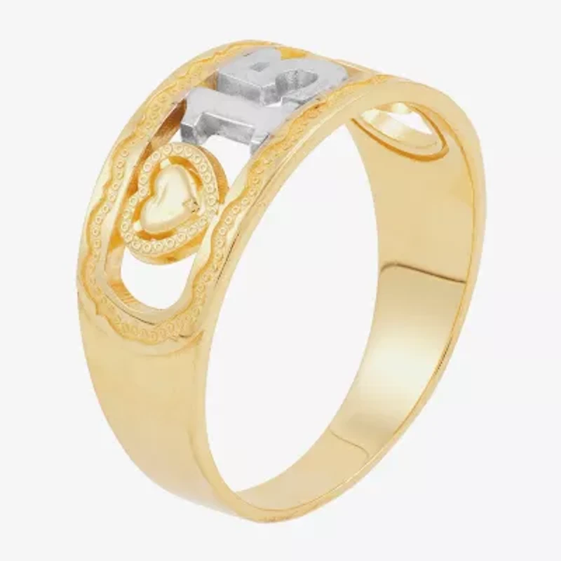Womens 14K Gold Heart Band
