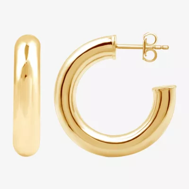 Yes, Please! Womens Lab Created White Sapphire 14K Gold Over Silver Sterling Silver Round 2 Pair Earring Set