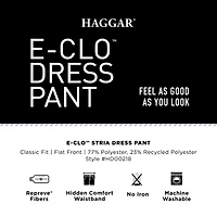 Haggar E-CLO Stria Mens Classic Fit Dress Flat Front Pant
