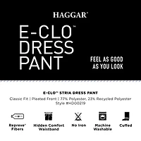 Haggar E-CLO Stria Mens Classic Fit Dress Pleated Pant