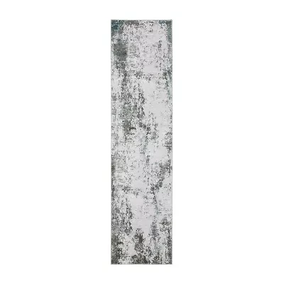 Covington Home Mirabelle Marbled Abstract Washable 2'X8' Indoor Rectangular Runner