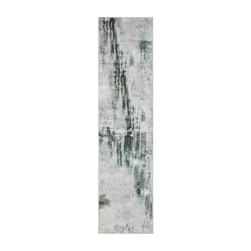 Covington Home Mirabelle Distressed Abstract Washable 2'X8' Indoor Rectangular Runner
