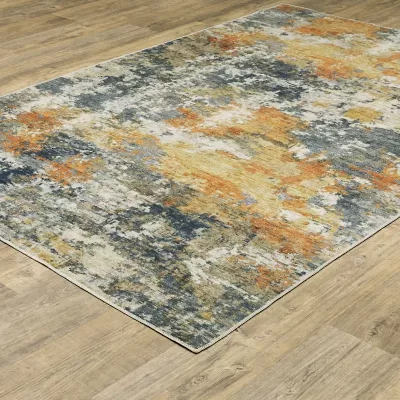 Covington Home Mirabelle Patina Abstract Washable Indoor Rectangular Area Rug