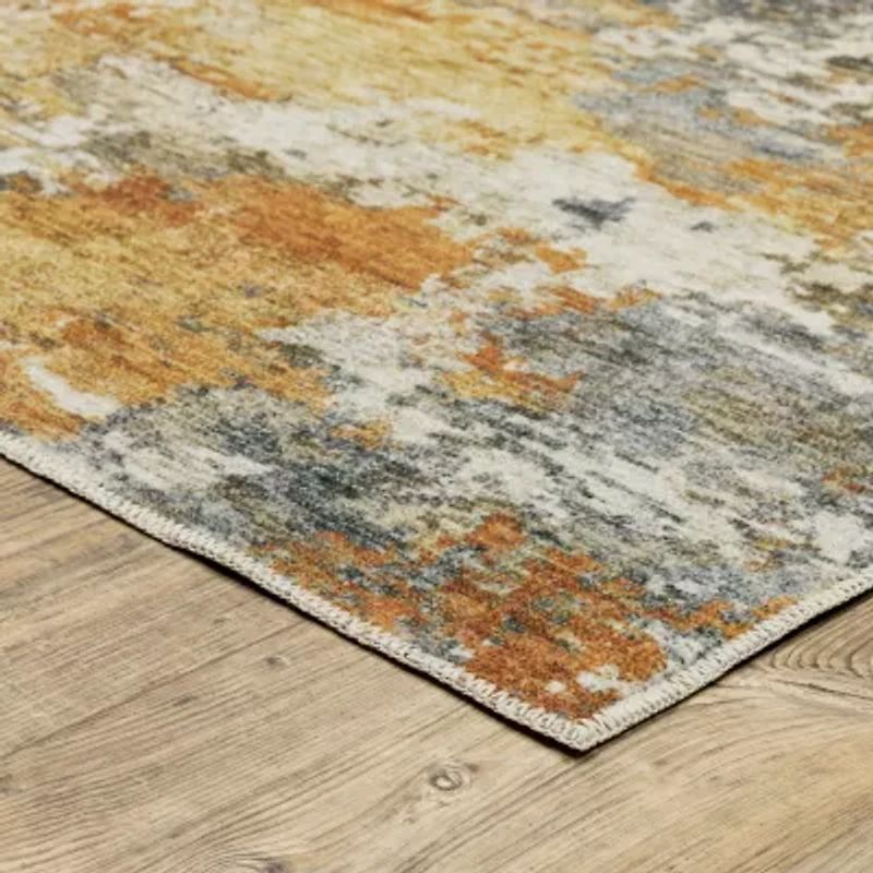 Covington Home Mirabelle Patina Abstract Washable Indoor Rectangular Area Rug