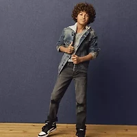 Thereabouts Little & Big Kid Boys Denim Hooded Midweight Trucker Jacket