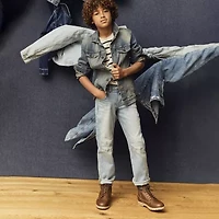 Thereabouts Little & Big Kid Boys Denim Hooded Midweight Trucker Jacket