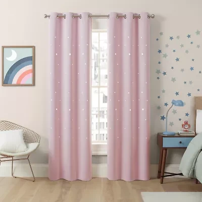 Eclipse Shooting Star Grommet Top Light-Filtering Set of 2 Curtain Panel
