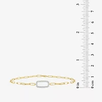 Diamond Addiction 1/10 Ct.T.W. Diamond Womens 10K Gold 8 1/2 Inch Paperclip Chain Bracelet