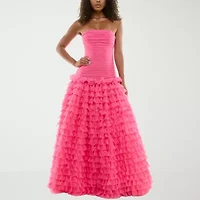 B. Smart Womens Juniors Sleeveless Embellished Sequin Ball Gown