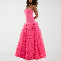 B. Smart Womens Juniors Sleeveless Embellished Sequin Ball Gown