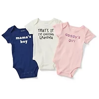 Okie Dokie Baby Girls Round Neck Short Sleeve Rib Bodysuit