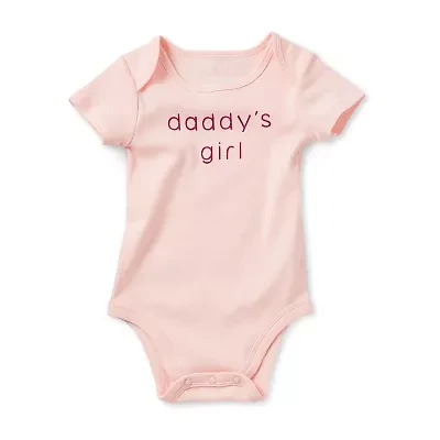 Okie Dokie Baby Girls Round Neck Short Sleeve Rib Bodysuit