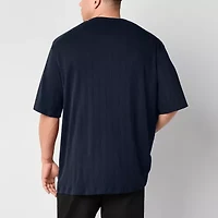 Shaquille O'Neal XLG Ribbed Dropneedle Mens Crew Neck Short Sleeve Big and Tall T-Shirt