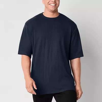 Shaquille O'Neal XLG Ribbed Dropneedle Mens Crew Neck Short Sleeve Big and Tall T-Shirt