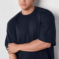 Shaquille O'Neal XLG Ribbed Dropneedle Mens Crew Neck Short Sleeve Big and Tall T-Shirt