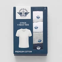 Dockers Premium Cotton Mens 4 Pack Short Sleeve V Neck T-Shirt