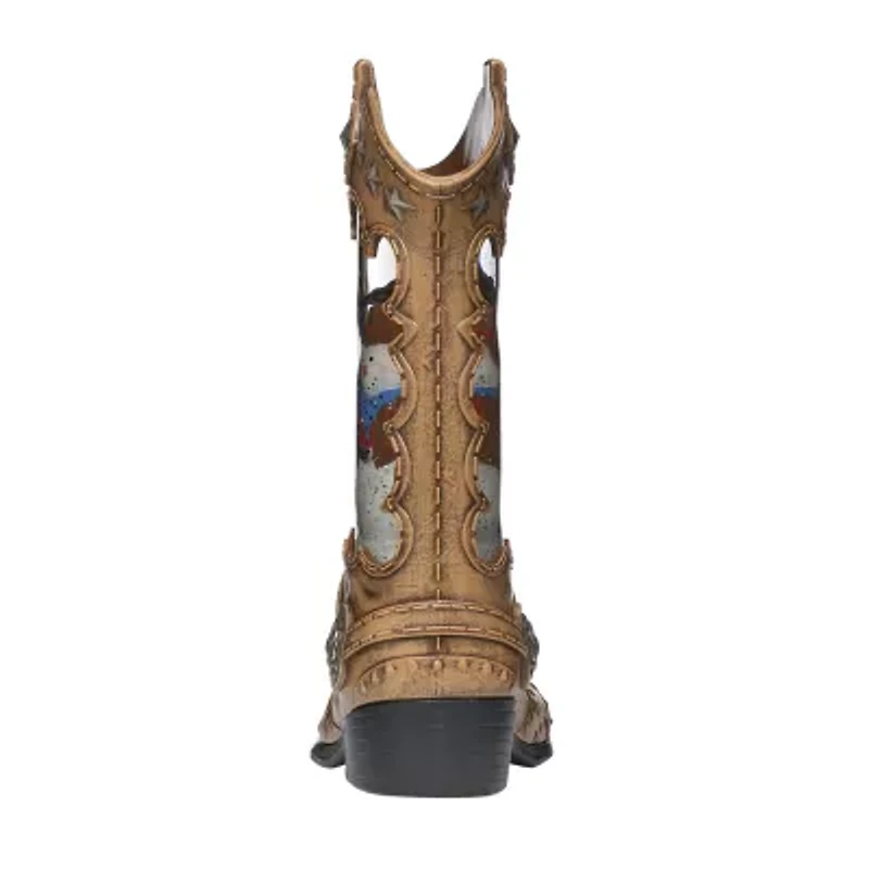 Roman 10.2in Lighted Swirl Boot Christmas Tabletop Decor