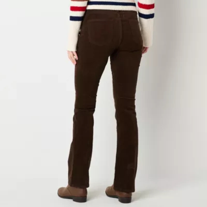St. John's Bay Secretly Slender Womens Mid Rise Bootcut Corduroy Pant