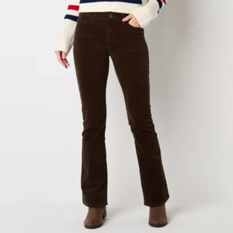 St. John's Bay Secretly Slender Womens Mid Rise Bootcut Corduroy Pant