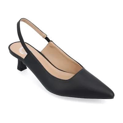Journee Collection Paulina Womens Pointed Closed Toe Spool Heel Pumps