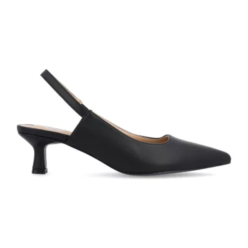 Journee Collection Paulina Womens Pointed Closed Toe Spool Heel Pumps