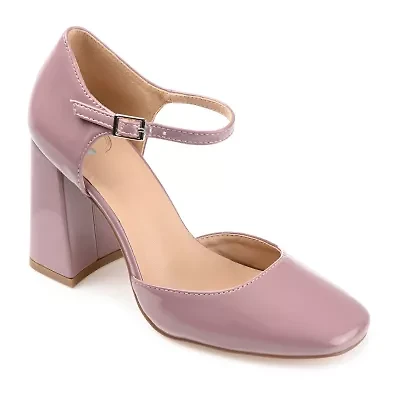 Journee Collection Hesster Womens Square Closed Toe Block Heel Pumps