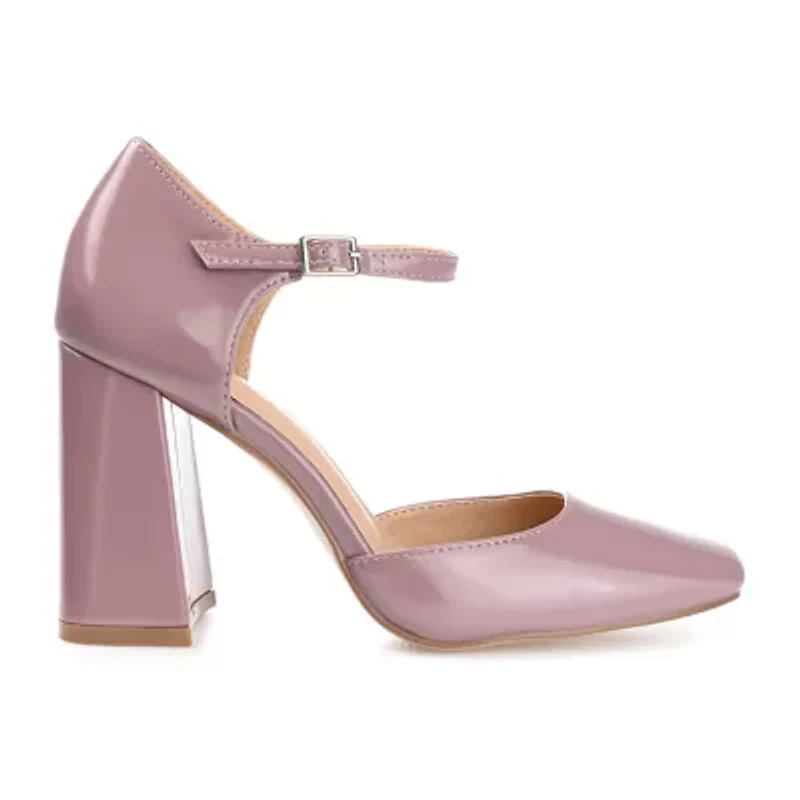 Journee Collection Hesster Womens Square Closed Toe Block Heel Pumps