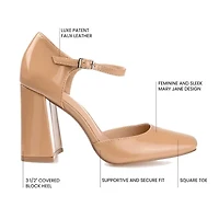 Journee Collection Hesster Womens Square Closed Toe Block Heel Pumps