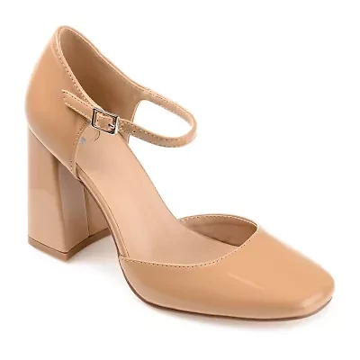 Journee Collection Hesster Womens Square Closed Toe Block Heel Pumps