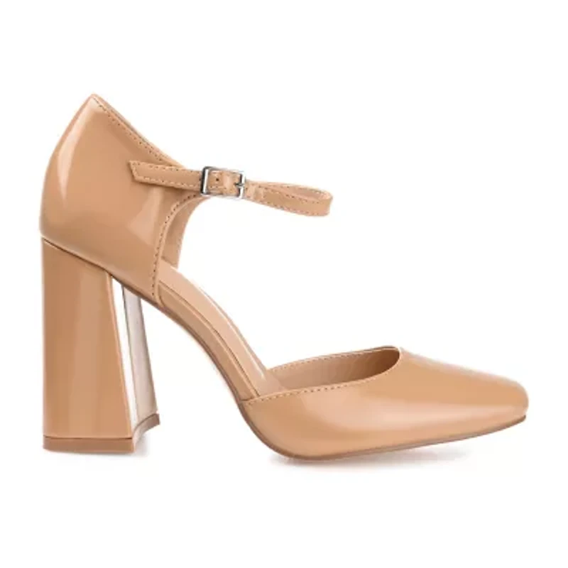 Journee Collection Hesster Womens Square Closed Toe Block Heel Pumps