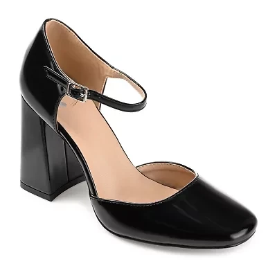 Journee Collection Hesster Womens Square Closed Toe Block Heel Pumps