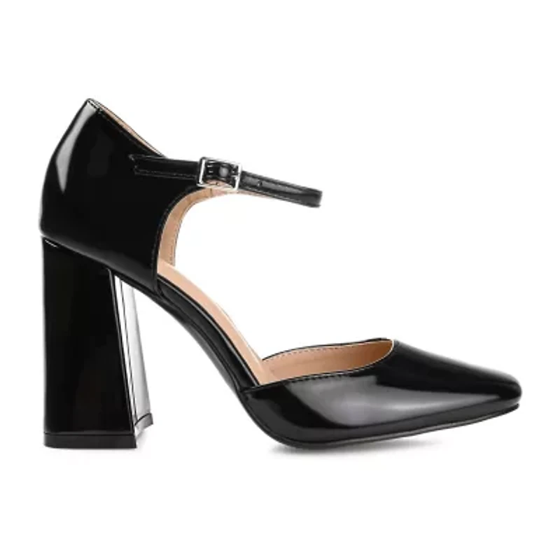 Journee Collection Hesster Womens Square Closed Toe Block Heel Pumps