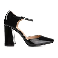 Journee Collection Hesster Womens Square Closed Toe Block Heel Pumps