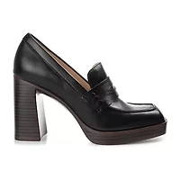 Journee Collection Ezzey-Wd Womens Square Closed Toe Stacked Heel Pumps