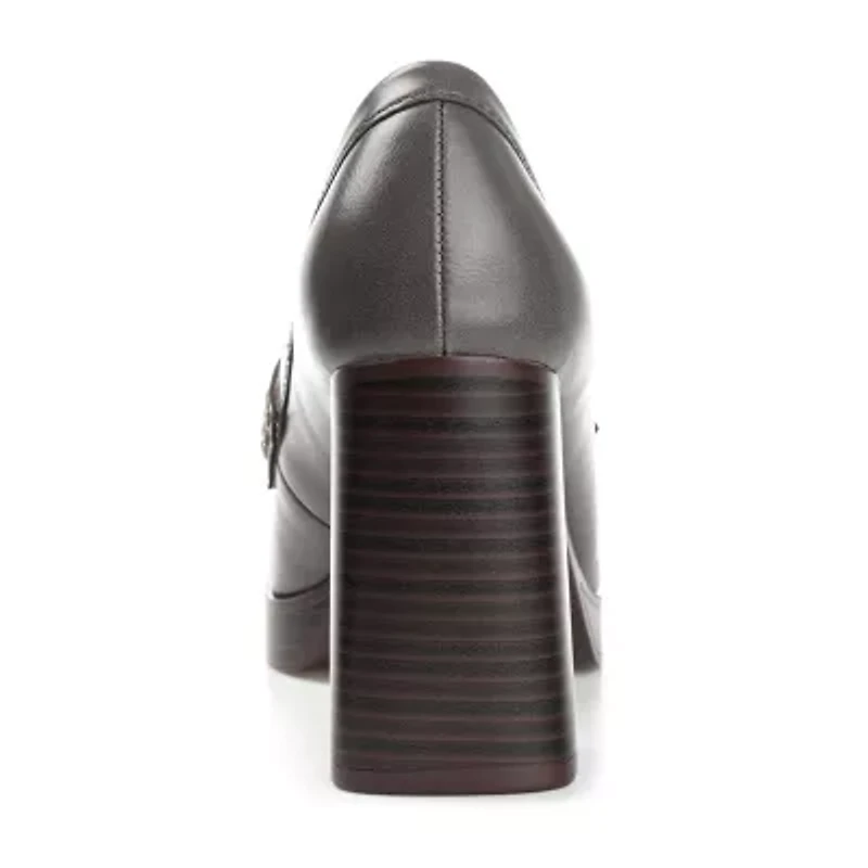 Journee Collection Ezzey-Wd Womens Square Closed Toe Stacked Heel Pumps