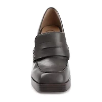 Journee Collection Ezzey-Wd Womens Square Closed Toe Stacked Heel Pumps