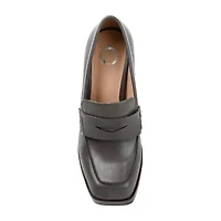 Journee Collection Ezzey-Wd Womens Square Closed Toe Stacked Heel Pumps