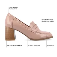 Journee Collection Malleah Womens Square Closed Toe Stacked Heel Pumps