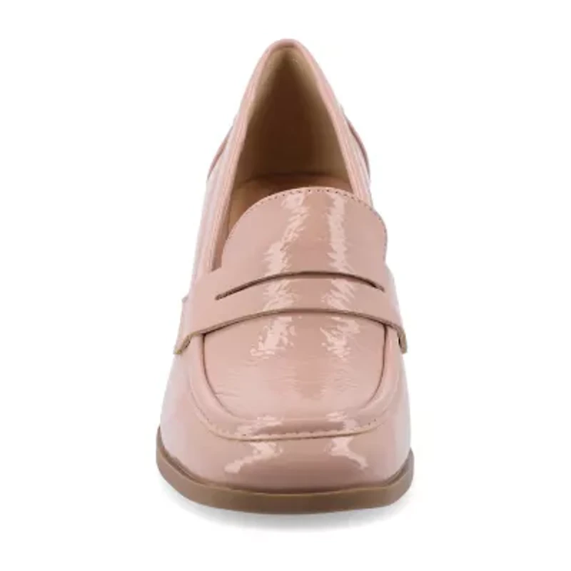 Journee Collection Malleah Womens Square Closed Toe Stacked Heel Pumps